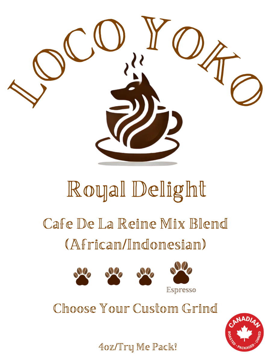 Royal Delight - Cafe De La Reine Mix Blend Coffee (African/Indonesian) - 4oz/0.25lb