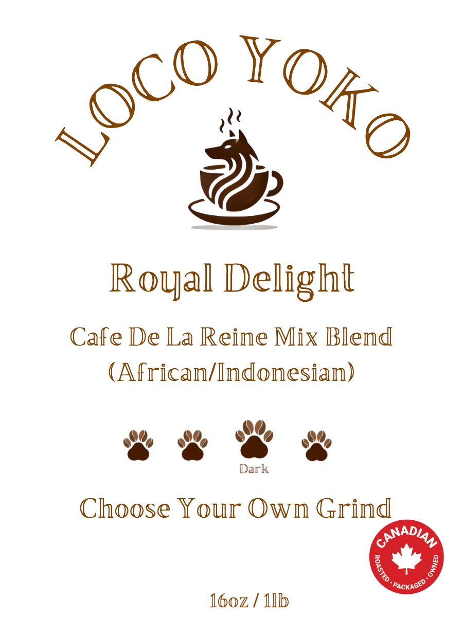 Royal Delight - Cafe De La Reine Mix Blend Coffee (African/Indonesian) - 16oz/1lb