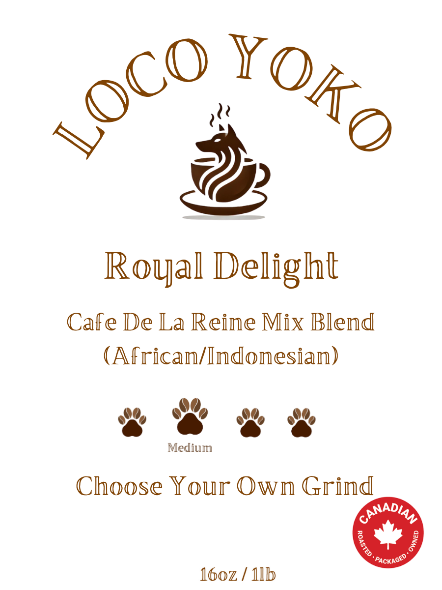 Royal Delight - Cafe De La Reine Mix Blend Coffee (African/Indonesian) - 16oz/1lb