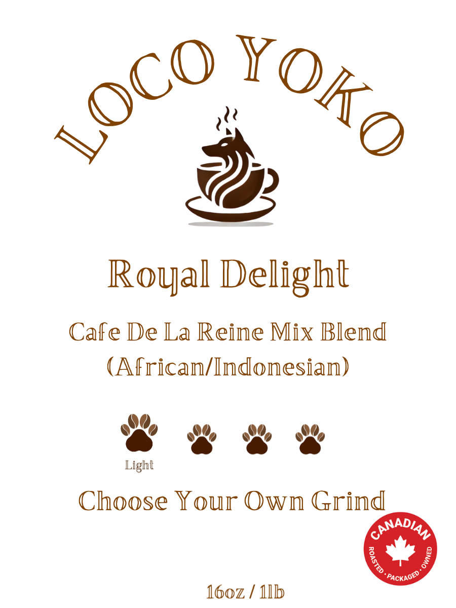 Royal Delight - Cafe De La Reine Mix Blend Coffee (African/Indonesian) - 16oz/1lb