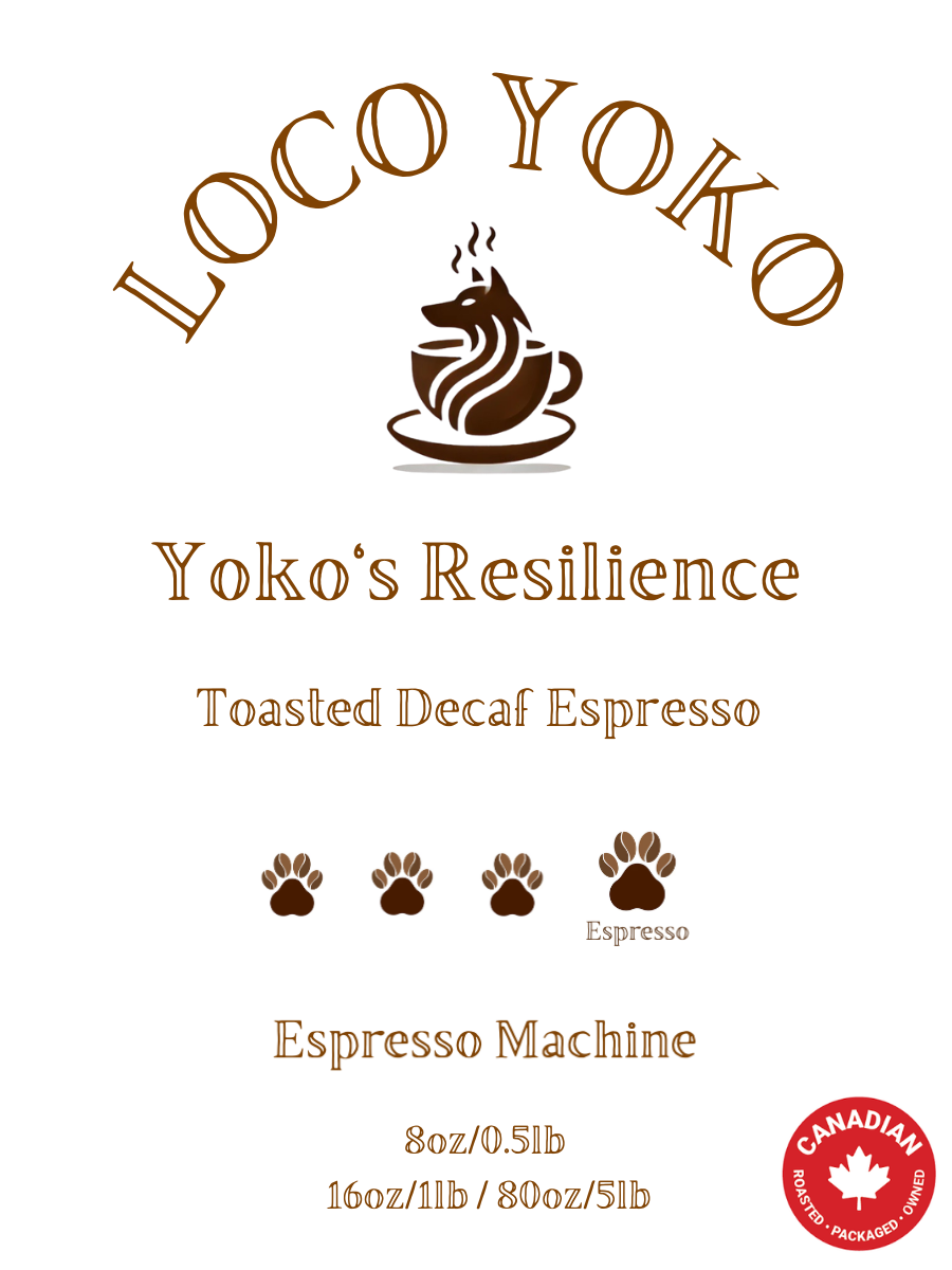 Yoko's Resilience - Espresso décaféiné grillé - 8 oz/0,5 lb * 16 oz/1 lb * 80 oz/5 lb
