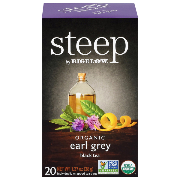 steep by Bigelow Organic Earl Grey black tea box