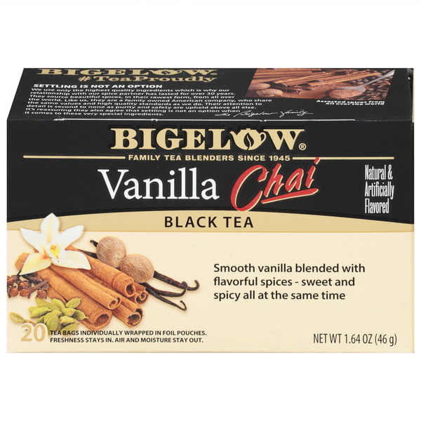 Bigelow Vanilla Chai black tea box