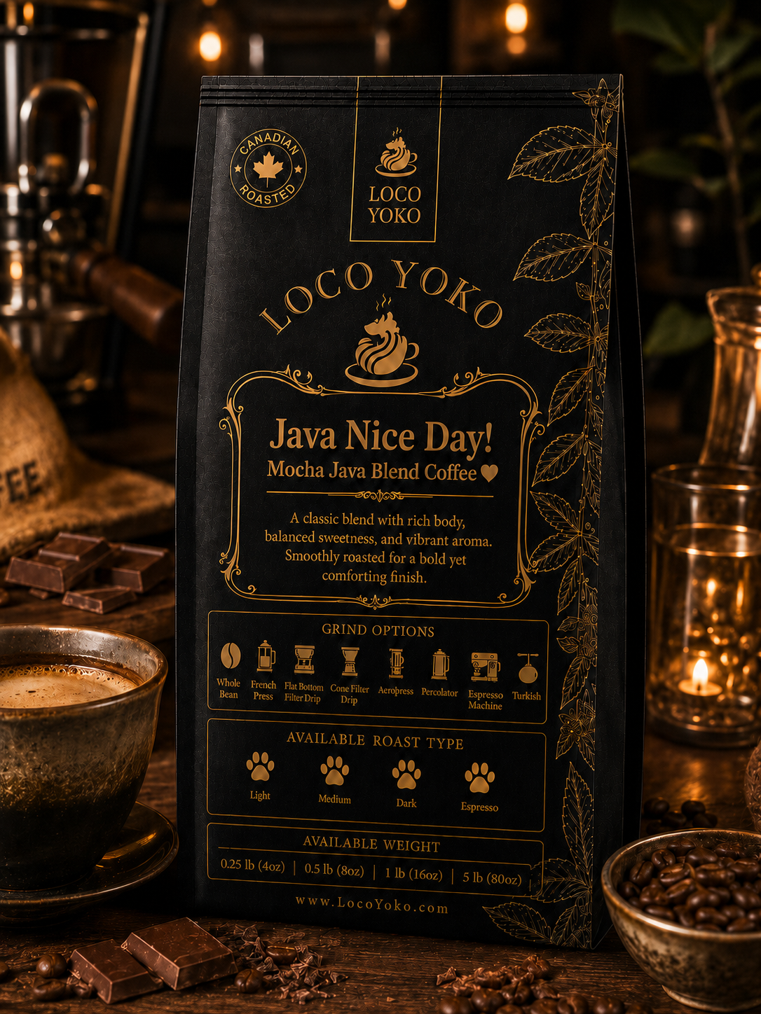 Java Nice Day! - Mocha Java Blend Coffee - LocoYoko Coffee