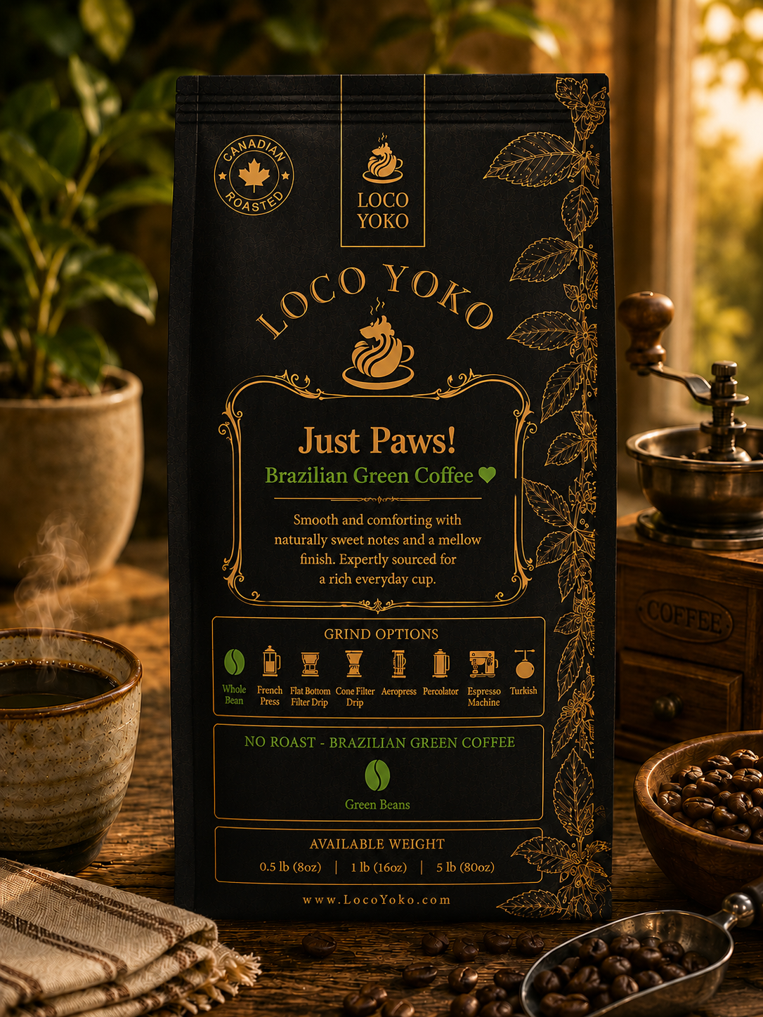 Just Paws! - Brazilian Green Coffee - LocoYoko Coffee