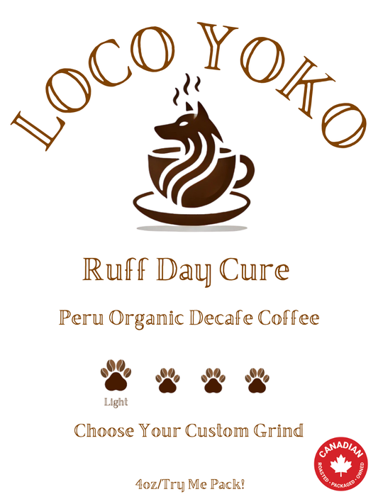 Ruff Day Cure - Peru Organic Decaf Coffee - 4oz/0.25lb