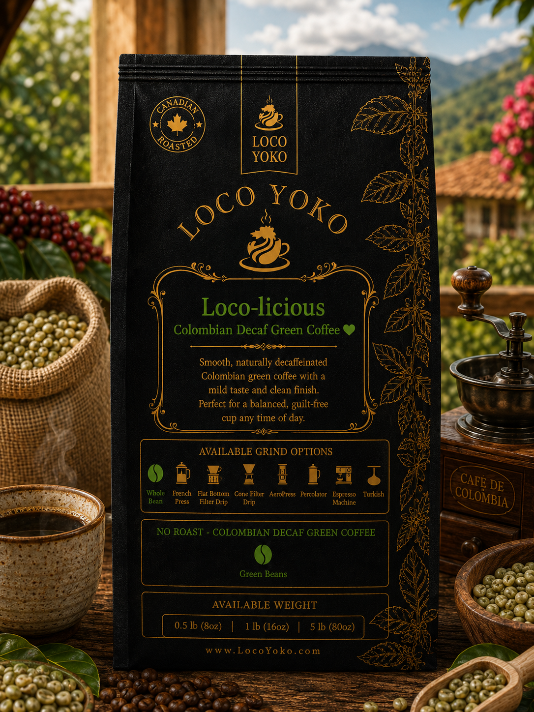 Loco-licious - Colombian Decaf Green Coffee - LocoYoko Coffee