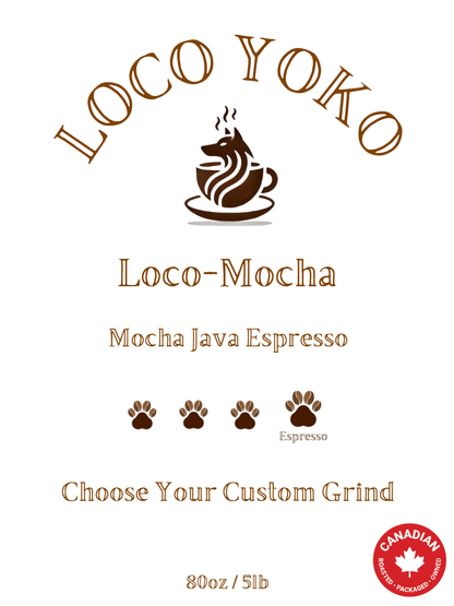 Loco-Mocha - Mocha Java Espresso - 113 g/Pack à essayer ! * 225 g/0,225 kg * 453 g/1 lb * 223 g/5 lb