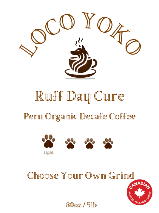 Ruff Day Cure - Peru Organic Decaf Coffee - 80oz/5lb