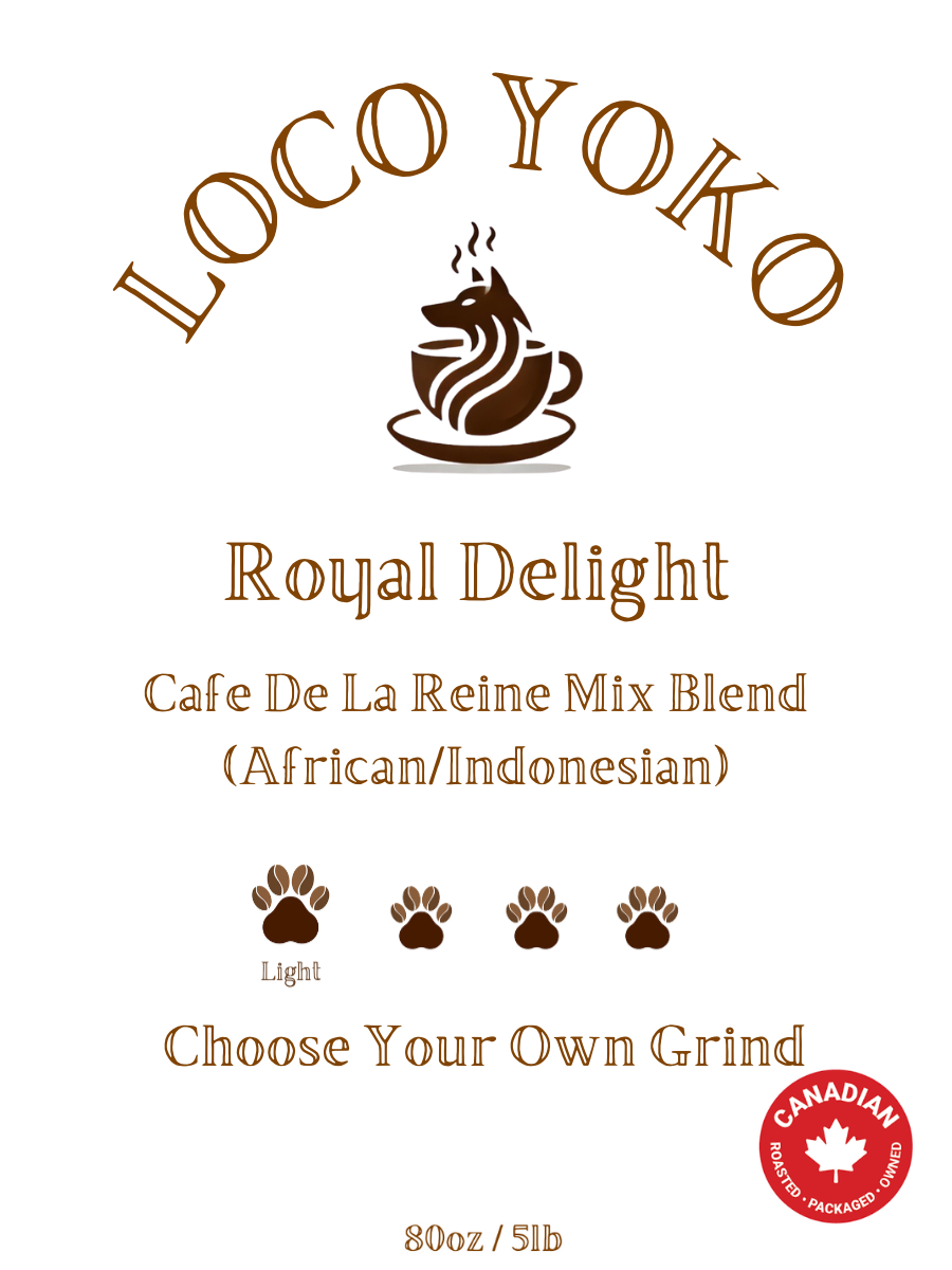 Royal Delight - Cafe De La Reine Mix Blend Coffee (African/Indonesian) - 80oz/5lb