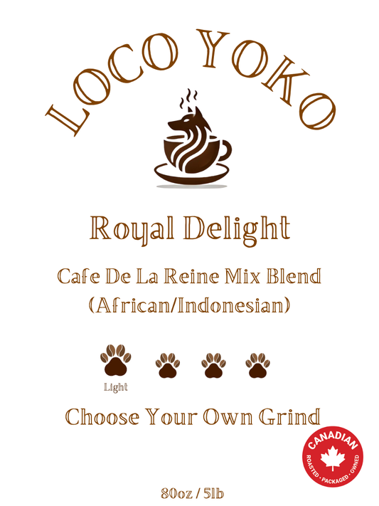 Royal Delight - Cafe De La Reine Mix Blend Coffee (African/Indonesian) - 80oz/5lb