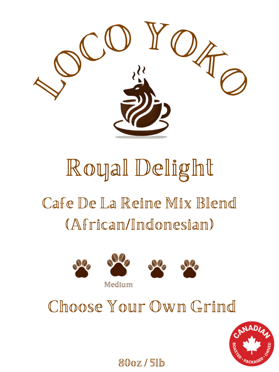 Royal Delight - Cafe De La Reine Mix Blend Coffee (African/Indonesian) - 80oz/5lb