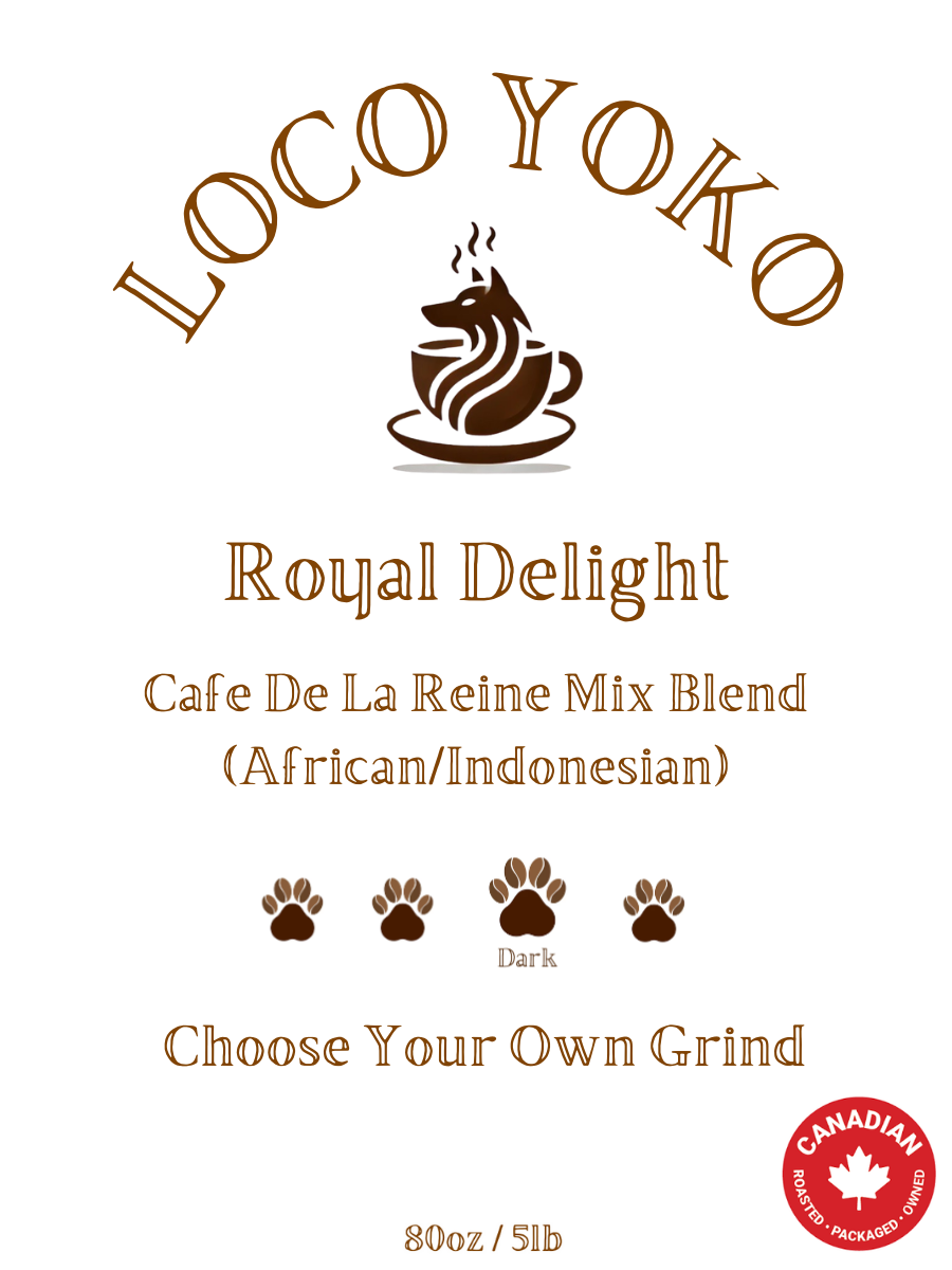 Royal Delight - Cafe De La Reine Mix Blend Coffee (African/Indonesian) - 80oz/5lb