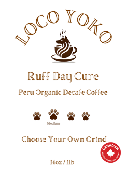 Ruff Day Cure - Café décaféiné biologique du Pérou - 16 oz/1 lb
