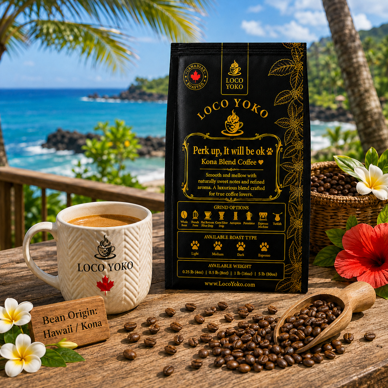 Perk up, It will be ok - Kona Blend Coffee