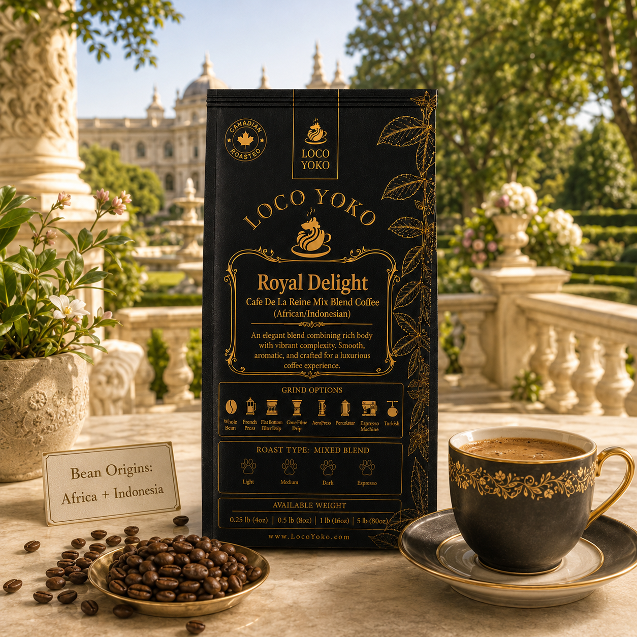 Royal Delight - Cafe De La Reine Mix Blend Coffee (African/Indonesian)