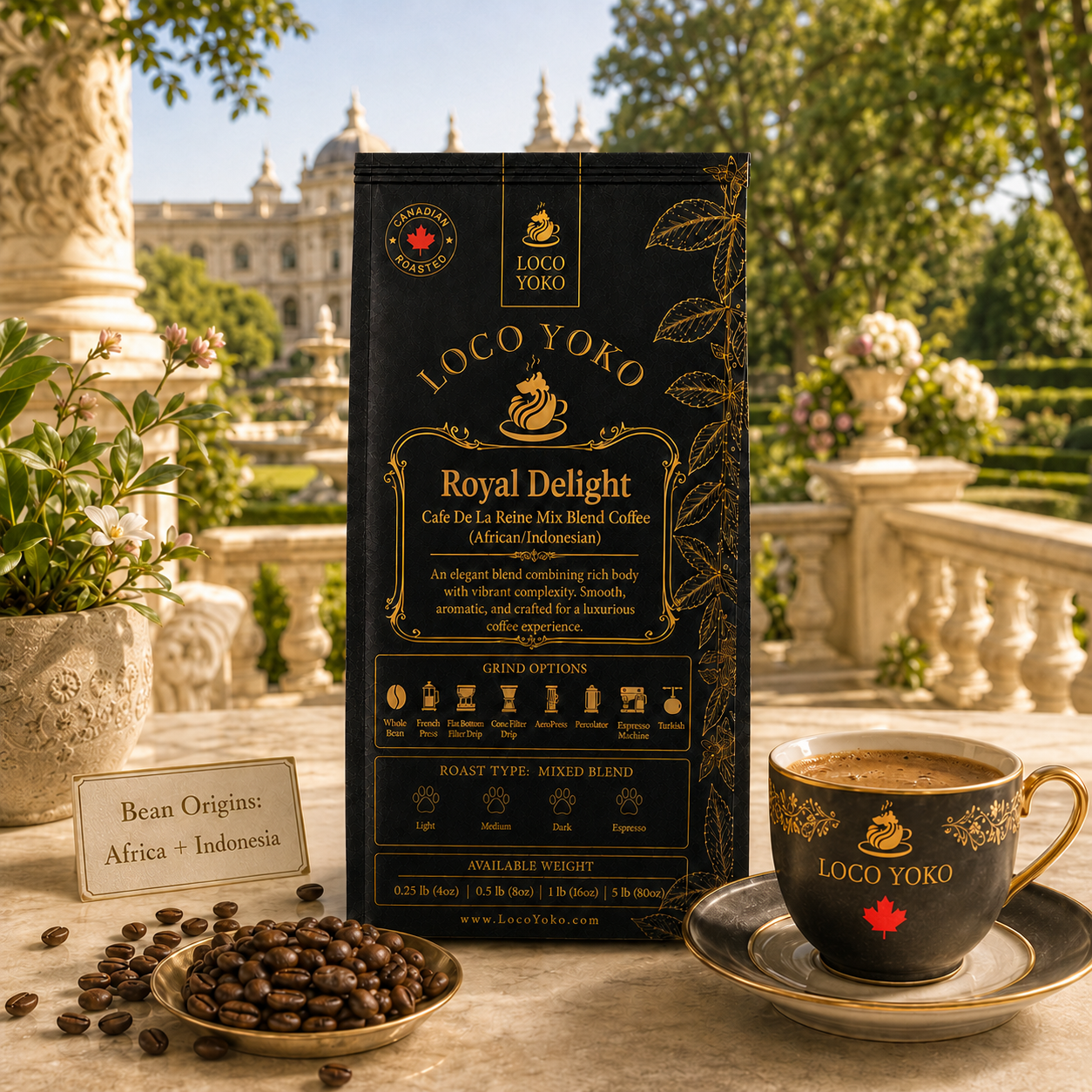 Royal Delight - Cafe De La Reine Mix Blend Coffee (African/Indonesian)