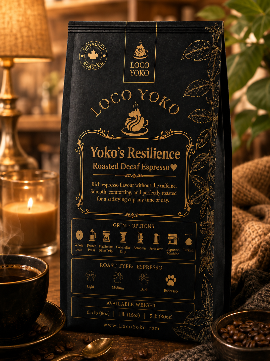 Yoko's Resilience - Roasted Decaf Espresso - LocoYoko Coffee