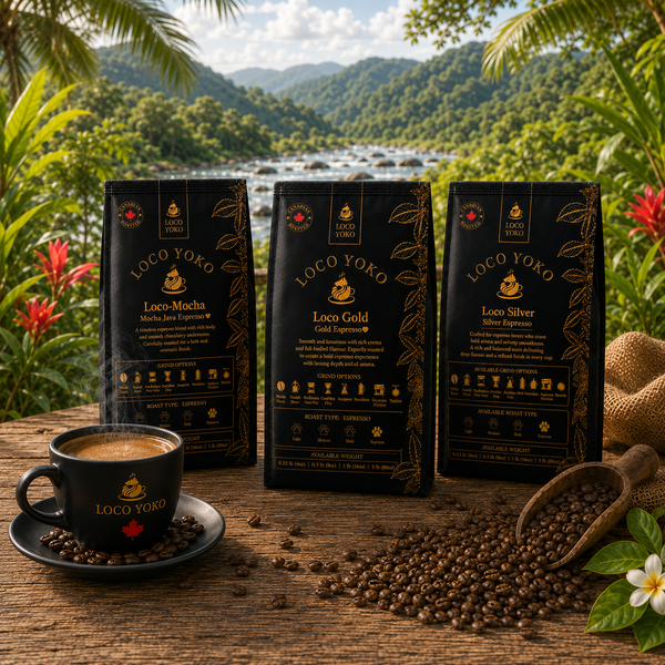 LocoYoko Espresso Trio Bundle — Loco Silver, Loco Gold and Loco-Mocha espresso coffee bags