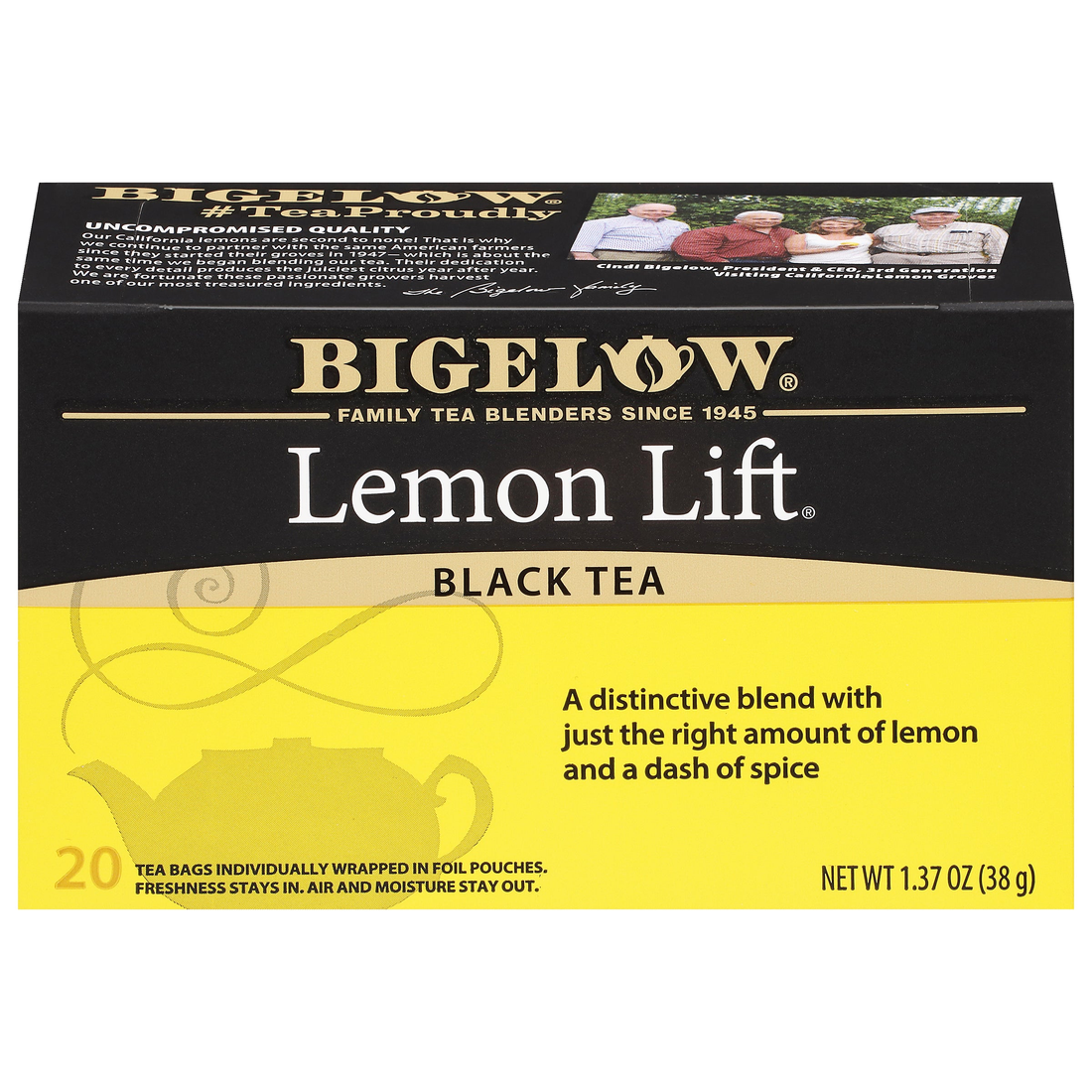 Bigelow Lemon Lift black tea box