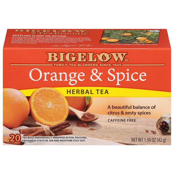 Bigelow Orange and Spice herbal tea box