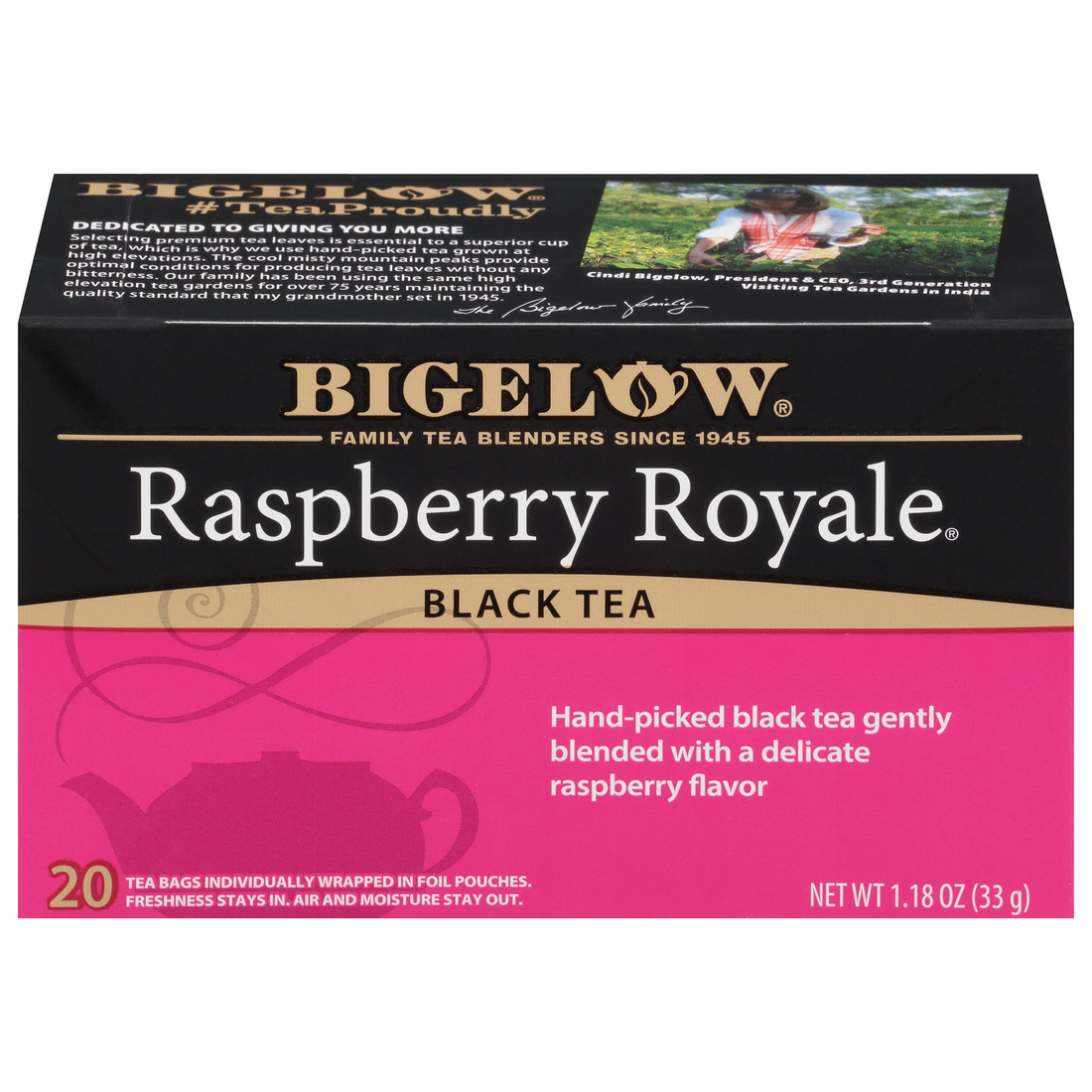 Bigelow Raspberry Royale black tea box