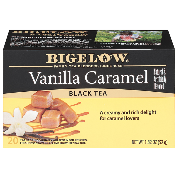 Bigelow Vanilla Caramel black tea box